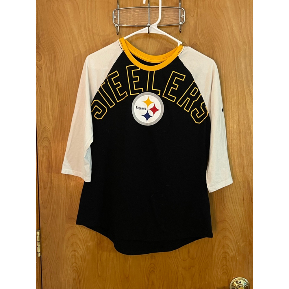Nike Steelers 3/4 Sleeve Shirt Womens Size M Black White EUC Wore Once
